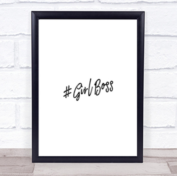 Girl Boss Quote Print Poster Typography Word Art Picture