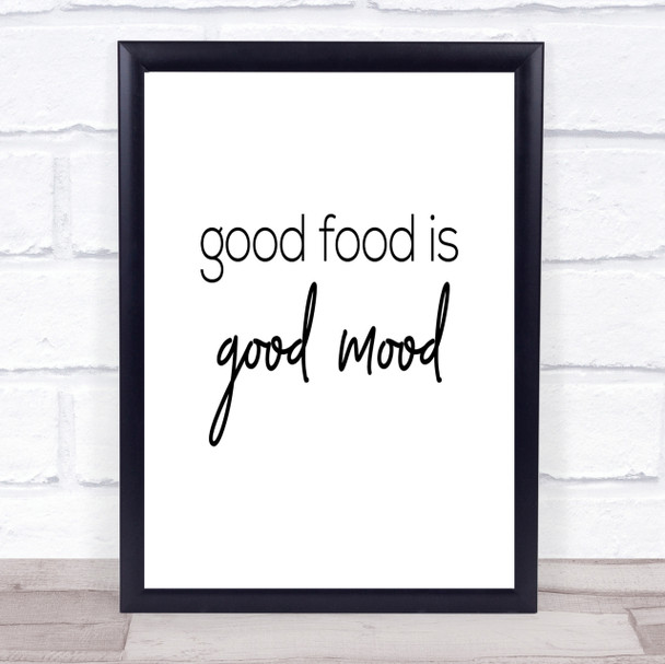 Good Food Quote Print Poster Typography Word Art Picture