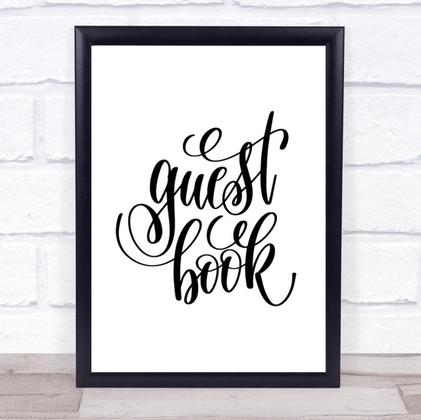 Guest Book Quote Print Poster Typography Word Art Picture