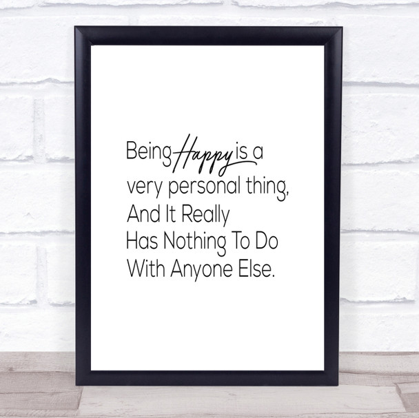 Happy Is Personal Quote Print Poster Typography Word Art Picture