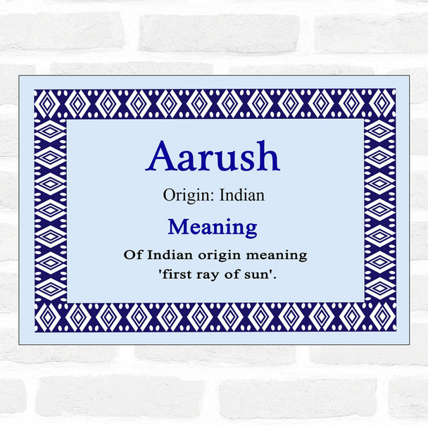 Aarush Name Meaning Blue Certificate