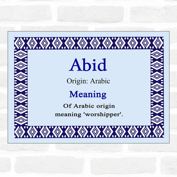 Abid Name Meaning Blue Certificate