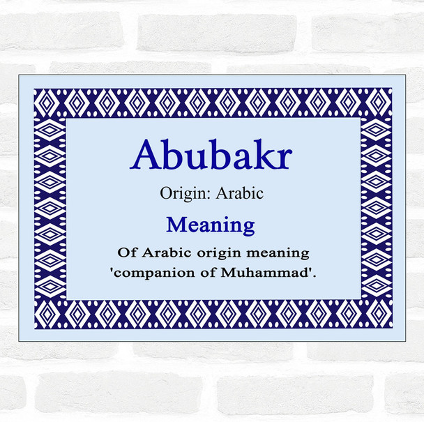 Abubakr Name Meaning Blue Certificate