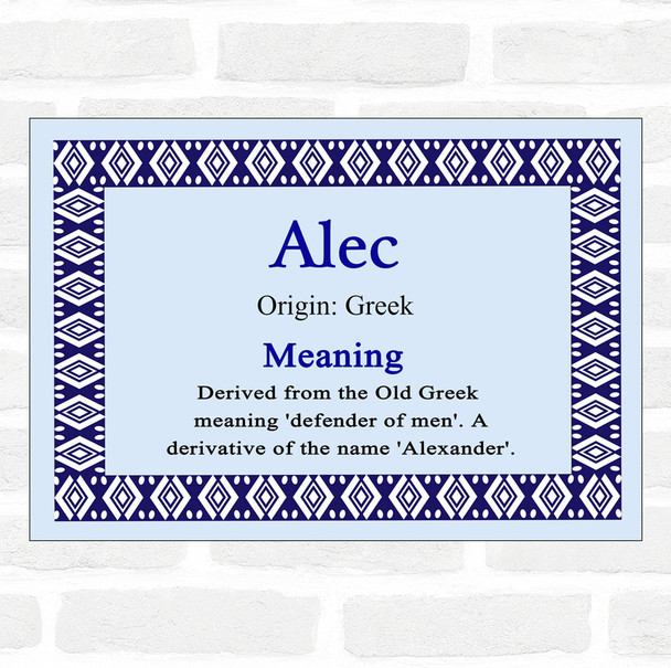 Alec Name Meaning Blue Certificate