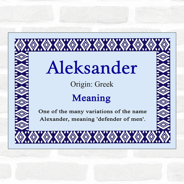 Aleksander Name Meaning Blue Certificate