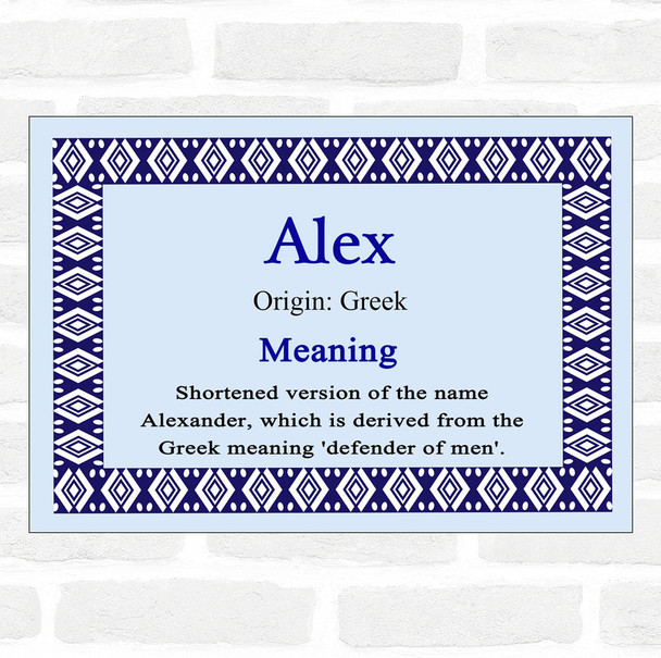 Alex Name Meaning Blue Certificate