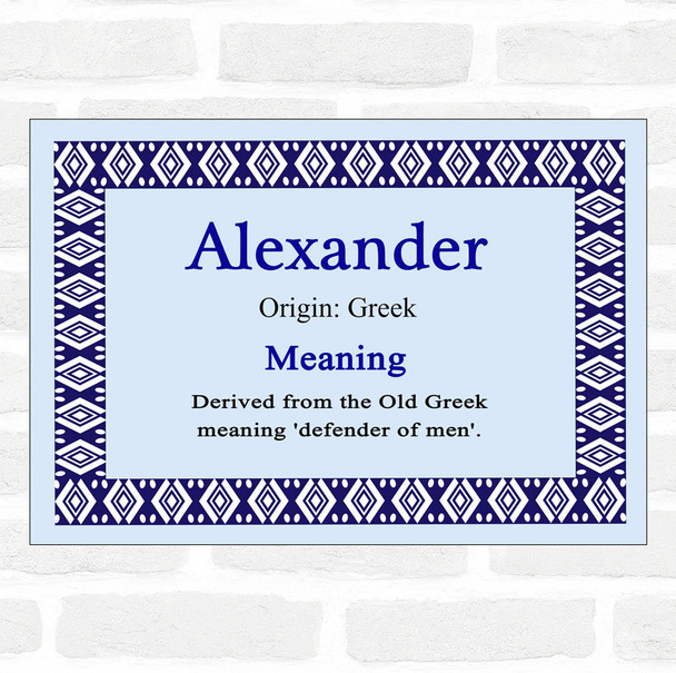 Alexander Name Meaning Blue Certificate