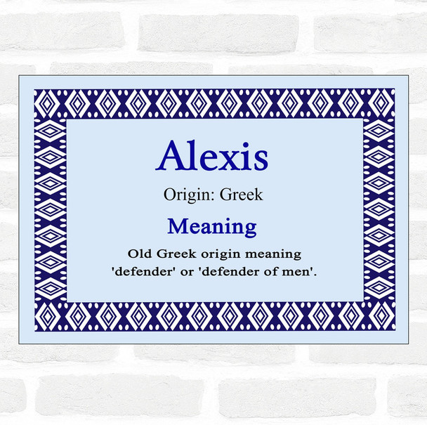 Alexis Name Meaning Blue Certificate