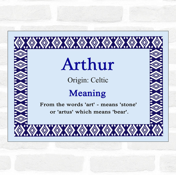 Arthur Name Meaning Blue Certificate
