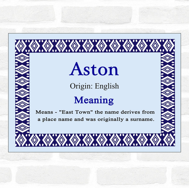 Aston Name Meaning Blue Certificate