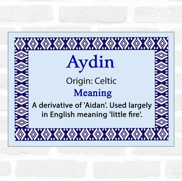 Aydin Name Meaning Blue Certificate