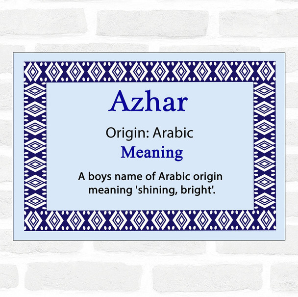 Azhar Name Meaning Blue Certificate