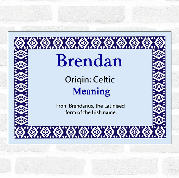 Brendan Name Meaning Blue Certificate