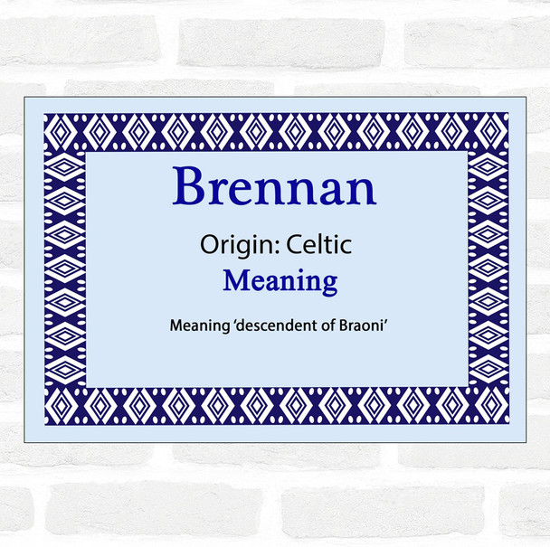 Brennan Name Meaning Blue Certificate