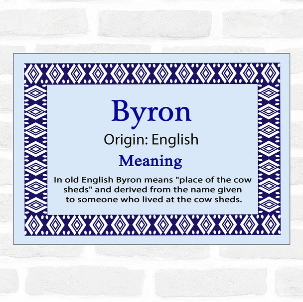 Byron Name Meaning Blue Certificate