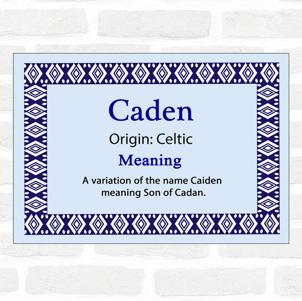 Caden Name Meaning Blue Certificate