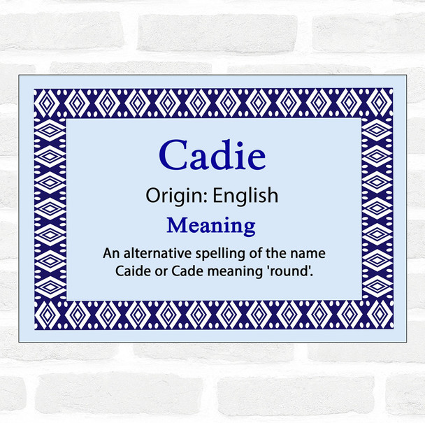 Cadie Name Meaning Blue Certificate