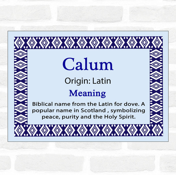 Calum Name Meaning Blue Certificate