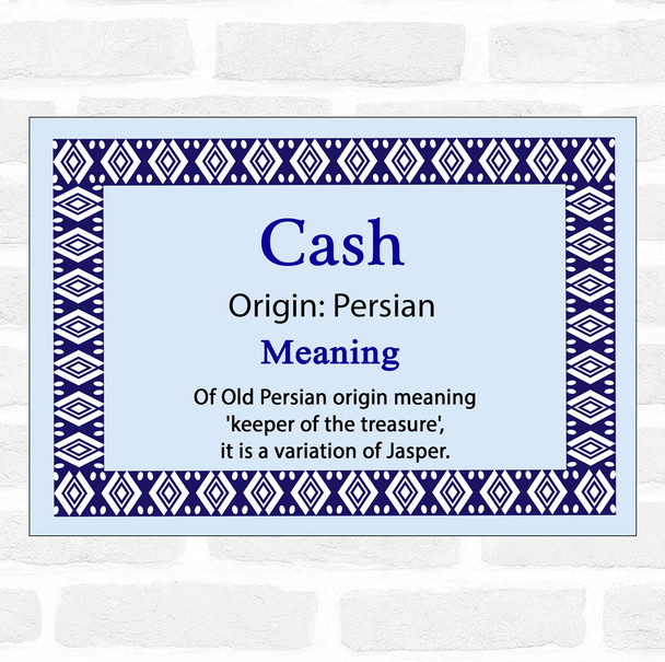 Cash Name Meaning Blue Certificate