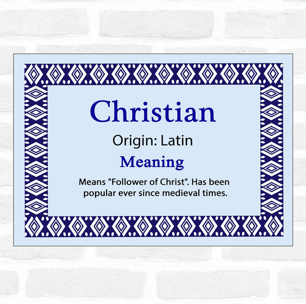 Christian Name Meaning Blue Certificate