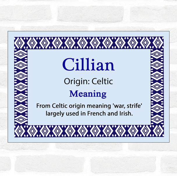 Cillian Name Meaning Blue Certificate