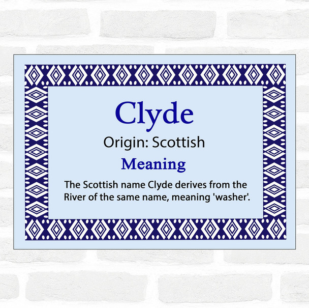Clyde Name Meaning Blue Certificate