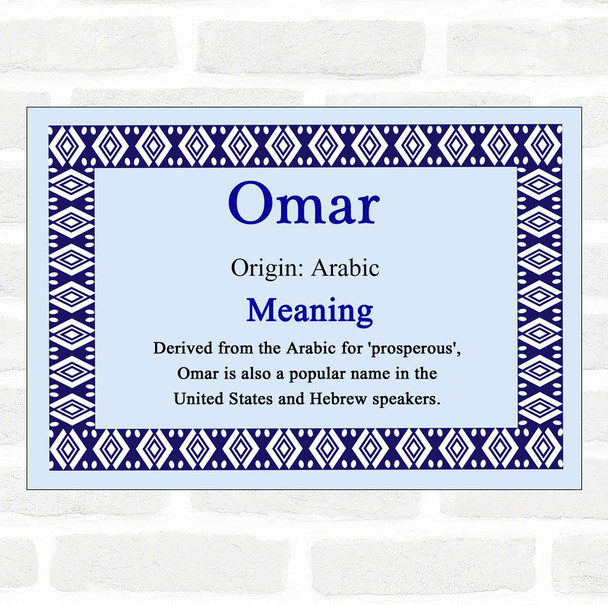 Omar Name Meaning Blue Certificate