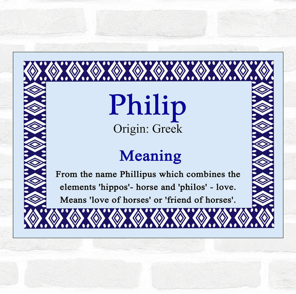 Philip Name Meaning Blue Certificate