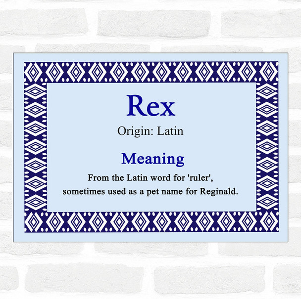 Rex Name Meaning Blue Certificate