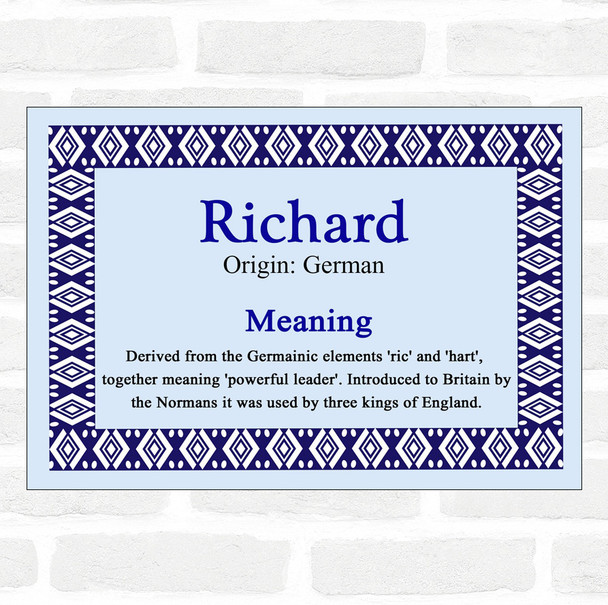 Richard Name Meaning Blue Certificate