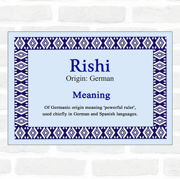 Rishi Name Meaning Blue Certificate