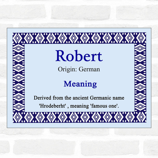 Robert Name Meaning Blue Certificate