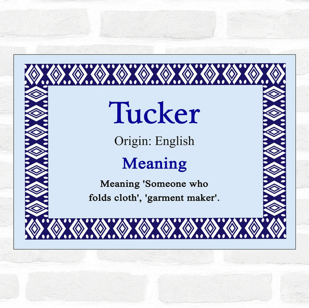 Tucker Name Meaning Blue Certificate