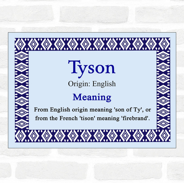 Tyson Name Meaning Blue Certificate