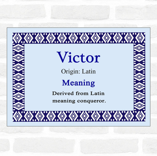 Victor Name Meaning Blue Certificate