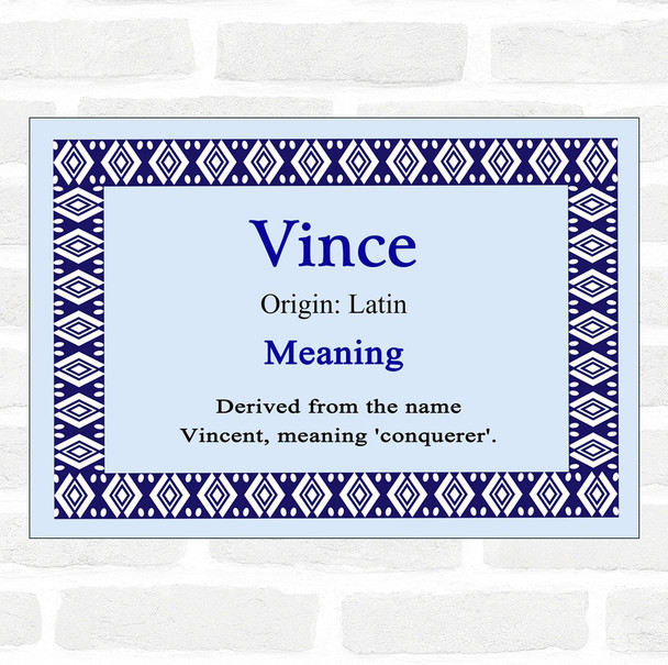 Vince Name Meaning Blue Certificate