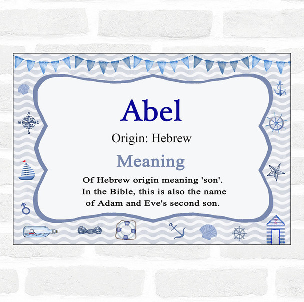 Abel Name Meaning Nautical Certificate