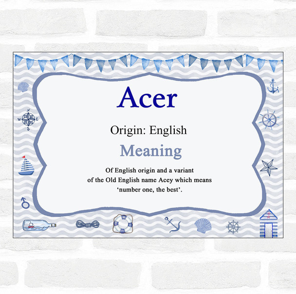 Acer Name Meaning Nautical Certificate