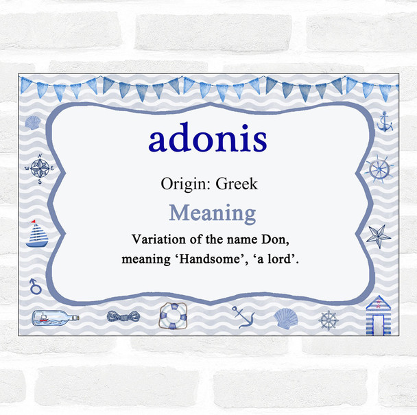 Adonis Name Meaning Nautical Certificate
