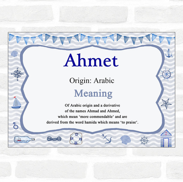 Ahmet Name Meaning Nautical Certificate
