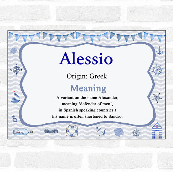 Alessio Name Meaning Nautical Certificate