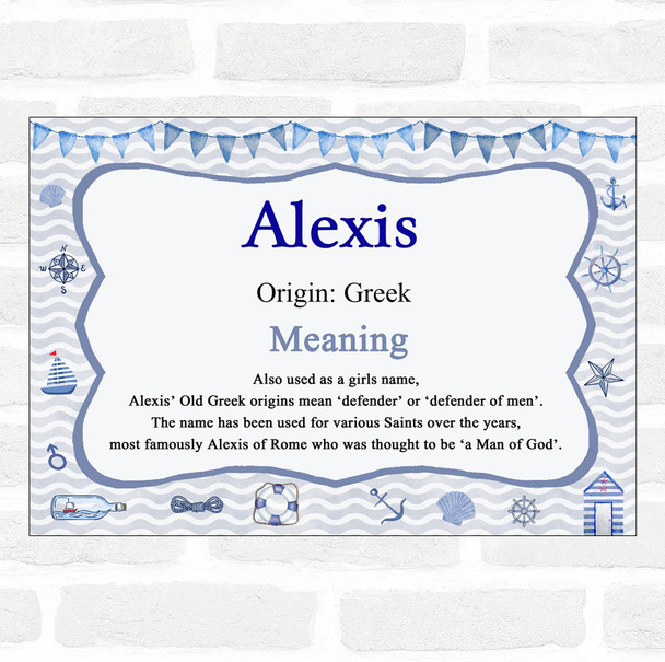 Alexis Name Meaning Nautical Certificate