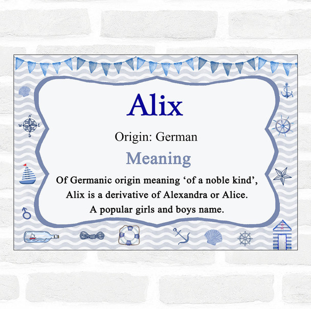 Alix Name Meaning Nautical Certificate