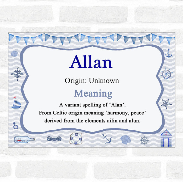 Allan Name Meaning Nautical Certificate