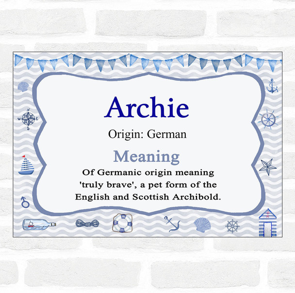 Archie Name Meaning Nautical Certificate