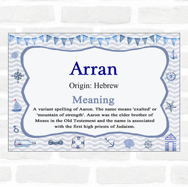 Arran Name Meaning Nautical Certificate