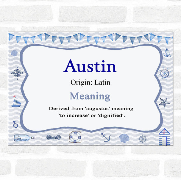 Austin Name Meaning Nautical Certificate