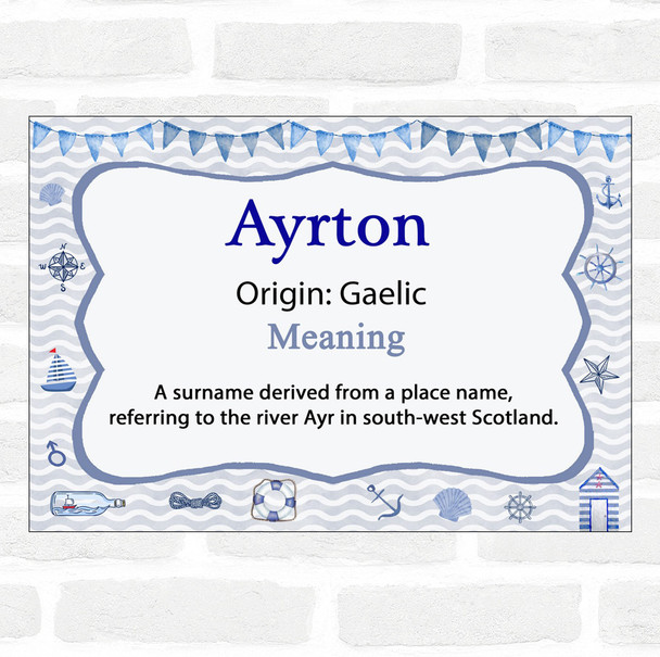 Ayrton Name Meaning Nautical Certificate