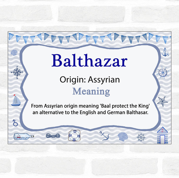 Balthazar Name Meaning Nautical Certificate