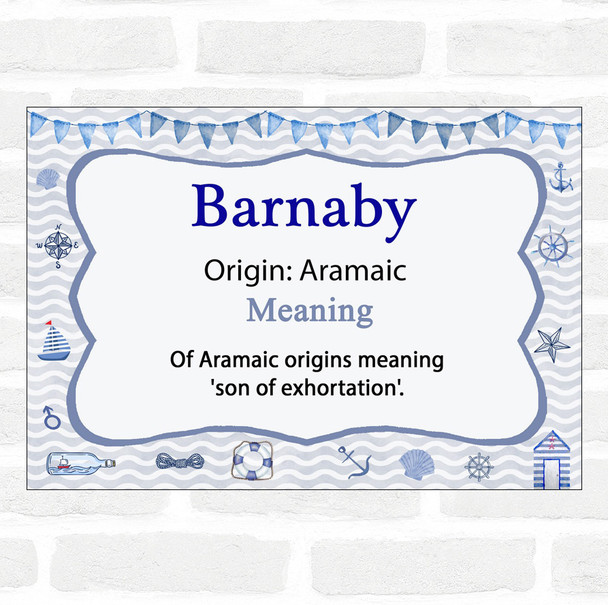 Barnaby Name Meaning Nautical Certificate